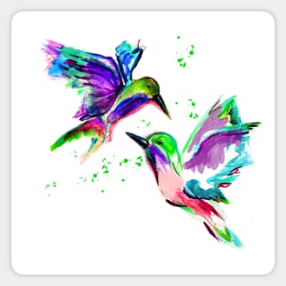 Hummingbird Watercolor Paint Splatter Bird Watcher Lover Gift Idea Her Sticker